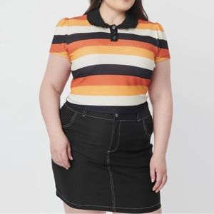 Unique Vintage Plus Size Candy Corn Crop Top